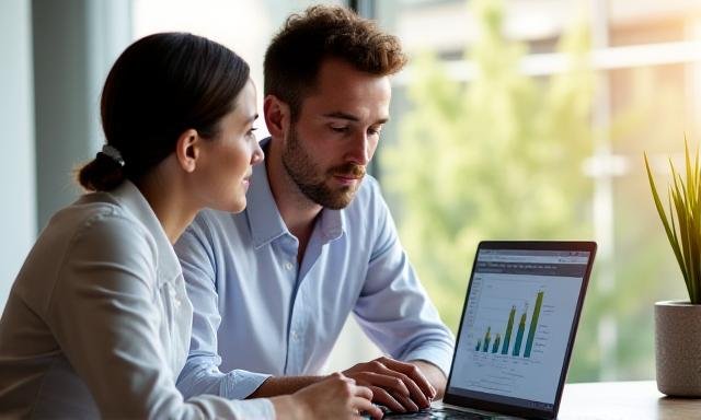 A mentor explaining a complex financial chart to a student